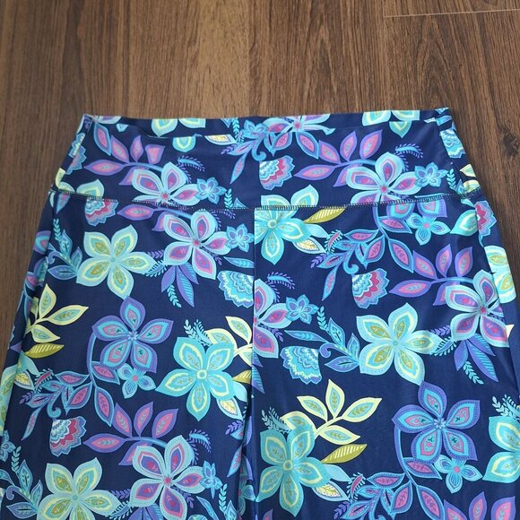 💙 Southwind Apparel Wide Leg Floral Athleisure Soft Stretchy Pants Size L/XL - Picture 2 of 8